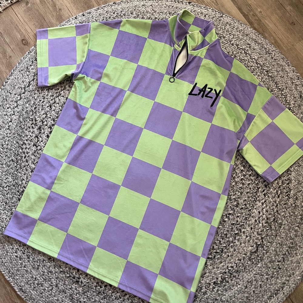 Lazy Oaf checkered velour dress